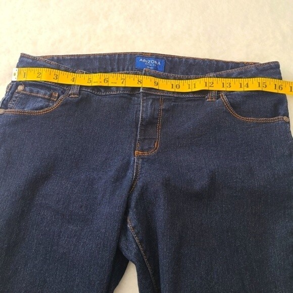 Arizona Skinny Jeans Boys Size 16 1/2 Plus Blue Adjustable Waist Denim - Picture 11 of 14